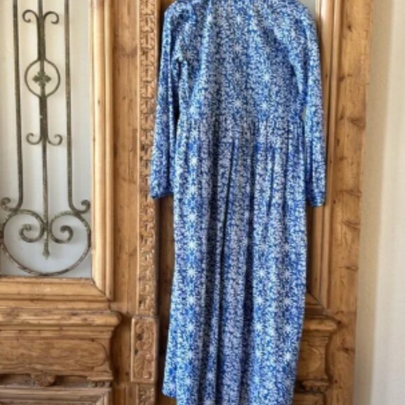 NWT Jayshree Dalal Blue Floral Kaftan Dress - Picture 6 of 6